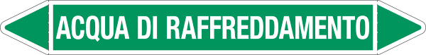 99C820C - etichetta singola autoadesiva frecce e simboli ACQUA di RAFFREDDAMENTO