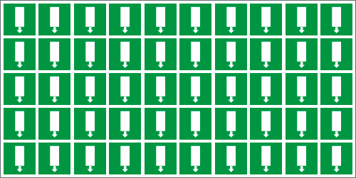 9M1552 - Foglio n.50 etichette adesive simbolo uscita di emergenza