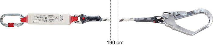ANC5030106 - cordino con assorbitore di energia con moschettoni lungh.190 cm.
