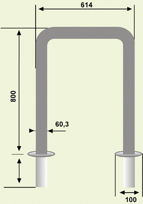 AS136 - Archetto antisosta inox tubo diametro 60 mm