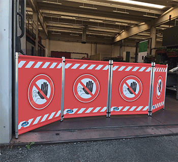 BARS801N - transenna singola da montare SAFEIN 80x100 simbolo ACCESSO VIETATO