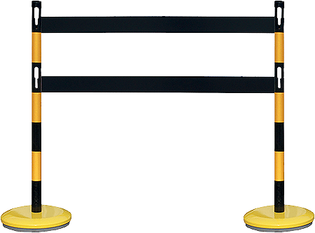 BARV15YN - barriera composta da 2 pali 2 barre e 2 basi color GIALLO/NERA