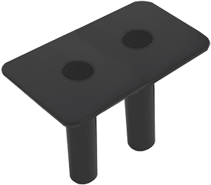 BARV73DP - bussola da interrare doppia per barriere d.mm 60