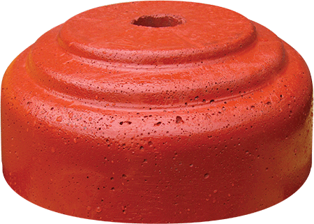 BC48R - Base cemento Kg 31 per paletti parapedonali d.48 colore ROSSO