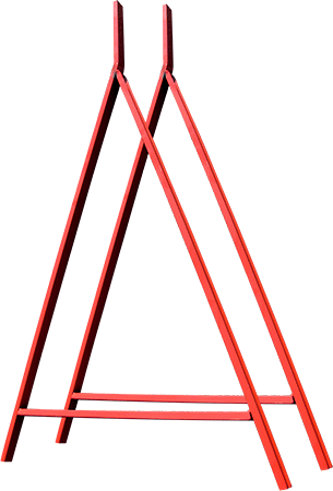 BGP150R - coppia gambe ferro verniciato ROSSO h. 100 cm. per barriera BFL150P