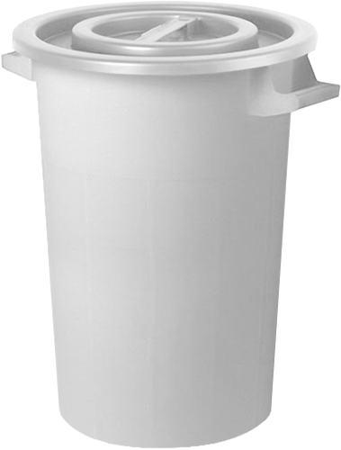 BIC075W - Bidone in polietilene bianco con manici da litri 75