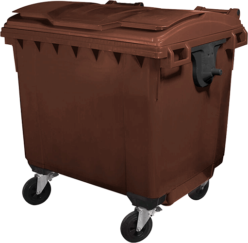 BIC1001SM - Cassonetto rifiuti SOLIDI coperchio piano L.1100 MARRONE