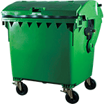 BIC1100U - cassonetto 4 ruote coperchio basculante modello unico