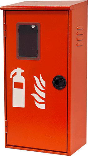 CEN678 - Cassetta portaestintori TEXAS acciaio verniciato x estintori CO2 5 kg.