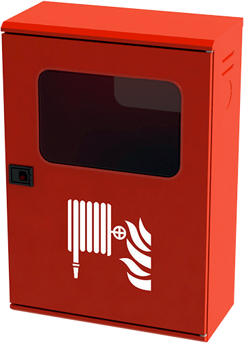 CMN46 - cassetta per manichetta UNI45 mod. "UTAH" in acciaio vernciato rosso