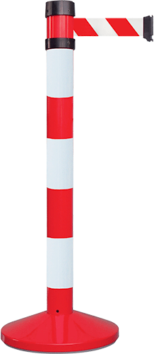 CNV80RB - Colonnina tendinastro bianco/rossa nastro mm 210 x 50 h bianco/rossa