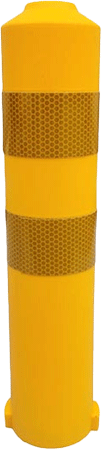 COT100D - delineatore cilindrico gomma giallo cm.70x33 h + fasce rifr.per COT100