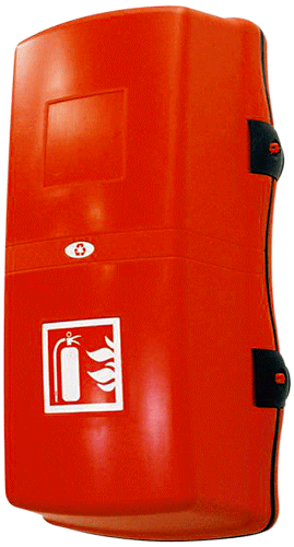 CPE2415 - Cassetta portaestintori LEON in materiale plastico x estintori 4/6 kg.