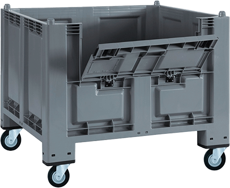 CPL4555 - Cargopallet grigio con ruote portello  con FORO