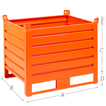 CPLS21A - Contenitore in lamiera con slitta portata 1000kg
