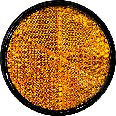 CT23Y - Catadiottro retrorilflettente giallo e vite posteriore