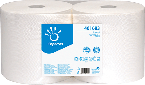 DCC1683 - Rotolo carta pura cellulosa 2 veli 500 strappi per portabobine