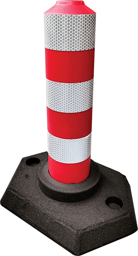 DFR34 - delineatore flessibile cilindrico 3 fasce rifrangenti h. 33 cm.