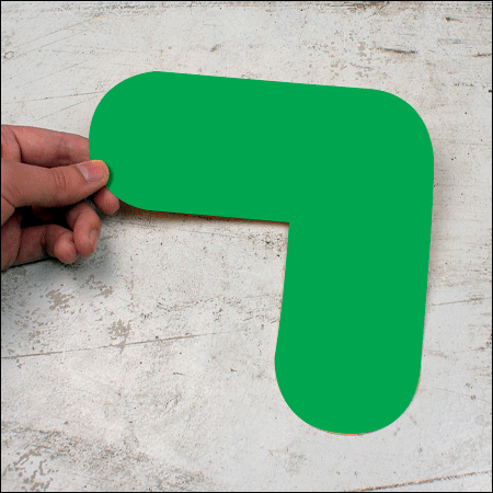 DML2G - conf.10 delimitatori ades.pallet a L SAFE IN dim.200x200mm col.VERDE