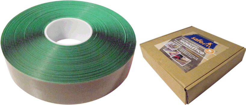 DMS50G - nastro adesivo SAFE IN in PVC qualita' PREMIUM col.VERDE h 5 cm x 30 m
