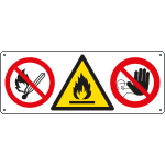 E10301K - Cartello multisimbolo con 3 simboli E1305 E1102 E1312 EN ISO 7010