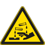 E1105W - Cartello pericolo sostanze corrosive solo simbolo EN ISO 7010
