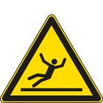 E1114KS - Etichetta adesiva pericolo di scivolamento EN ISO 7010