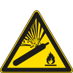 E1148K - Cartello pericolo bombola pressurizzata solo simbolo EN ISO 7010