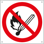 E1305W - cartello divieto usare fiamme libere solo simbolo EN ISO 7010
