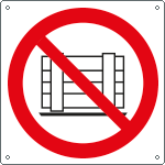 E1335W - Cartello divieto ostruire il passaggio solo simbolo EN ISO 7010