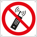 E1338X - Cartello divieto tenere telefoni accesi solo simbolo EN ISO 7010