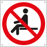 E1345KS - etichetta adesiva vietato sedersi EN ISO 7010