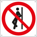 E13482X - cartello divieto vietato appoggiarsi  solo simbolo EN ISO 7010