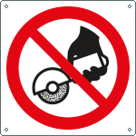 E13491KS - Etichetta autoad. divieto usare disco con attr. manuali EN ISO 7010