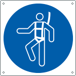 E1379K - Cartello obbligo usare l'imbracatura solo simbolo EN ISO 7010