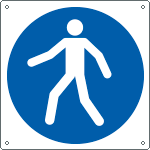 E1381X - Cartello obbligo utilizzare il percorso ped..solo simbolo EN ISO 7010