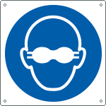 E1386KS - Etichetta adesiva uso occhiali lenti opache EN ISO 7010