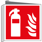 E15107BIY - cartello bifacciale estintore EN ISO 7010
