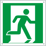 E15153X - Cartello emergenza uscita di emergenza a ds solo simbolo EN ISO 7010