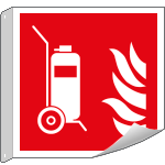 E15165BFLX - Cartello bifacciale flessibile solo simb.Estintore carrel. EN ISO 7010