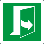 E15233K - cartello sicurezza tirare verso destra per aprire EN ISO 7010 E058
