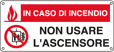 E16133W - Cartello in caso di incendio non usare l'ascensore...UNI ISO 7010