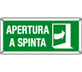 E16143W - cartello apertura a spinta freccia a destra