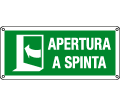 E16144W - cartello apertura a spinta freccia a sinistra