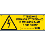 E17071K - Cartello attenzione impianto fotovoltaico EN ISO 7010
