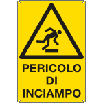 E17127X - Cartello pericolo di inciampo EN ISO 7010