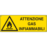 E1713KS - Etichetta adesiva attenzione gas infiammabili EN ISO 7010