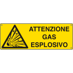 E1714K - Cartello pericolo attenzione gas esplosivo EN ISO 7010