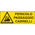 E1754K - Cartello pericolo passaggio carrelli EN ISO 7010