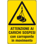 E1777X - Cartello attenzione ai carichi sospesi EN ISO 7010